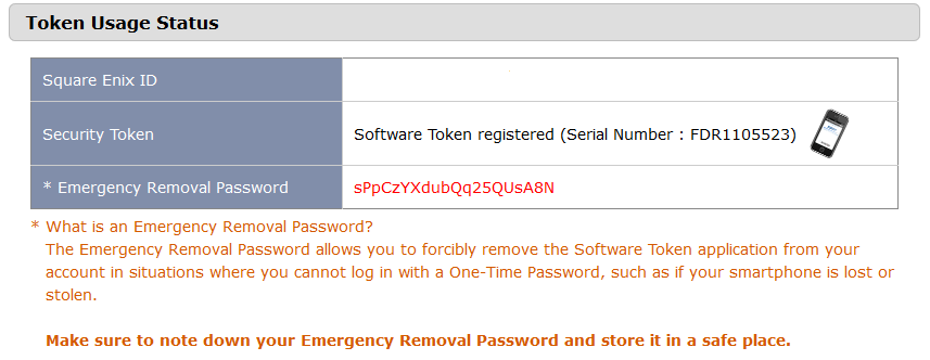 Register for a one time password square enix software token