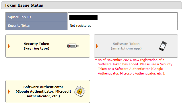 SquareEnix Security Token available